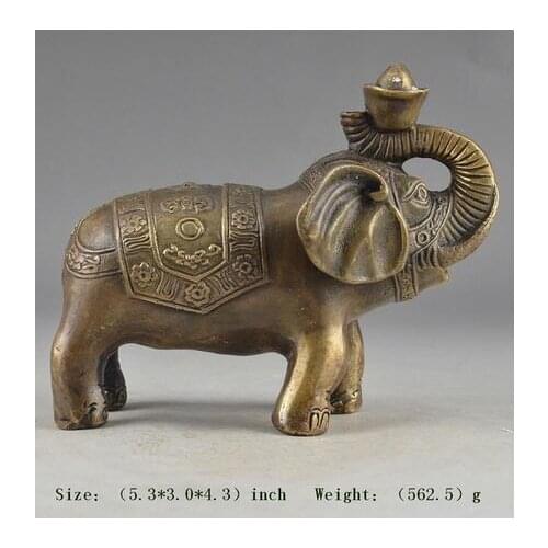 Copper Brass CHINESE crafts decoration CHINESE BRASS HANDWORK HAMMERED PATTERN OLD ELEPHANT VIVID STATUE ORNAMENT