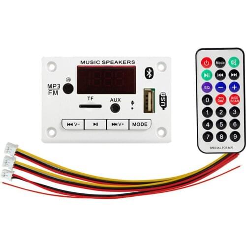 MP3 Decoder Board Microphone Handsfree 12V BT MP3 Decoding Board USB/FM With Remote Control Cable MP3 Decoder Boards New Arrival