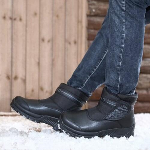 2020 new mens snow boots winter non-slip wear-resistant plus velvet thickened warm outdoor travel cotton shoes for men