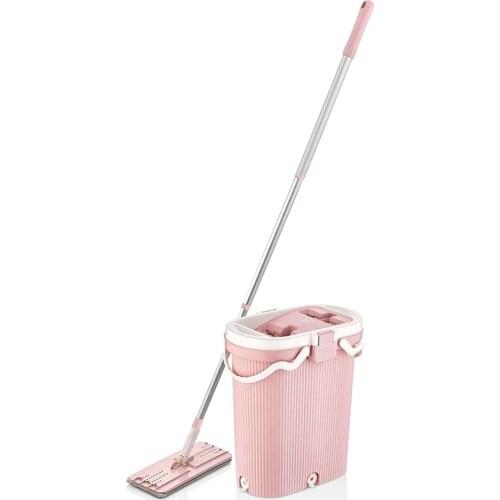 Vip Ahmet Premium Mop Cleaning Set Striped Mop and Bucket 3 Different Water Compartments 14 lt 7 Washing 3,5 Dirty and 3,5 Drying 3 Compartment Robust and Durable Mop Set Does Not Mix Dirty Water and Clean Water VP-600