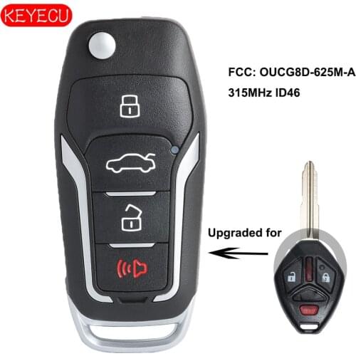 Keyecu Upgraded Flip Remote Key fob 3B 315MHz ID46 for Mitsubishi i-MiEV Outlander 2011-2016 FCC: OUCG8D-625M-A