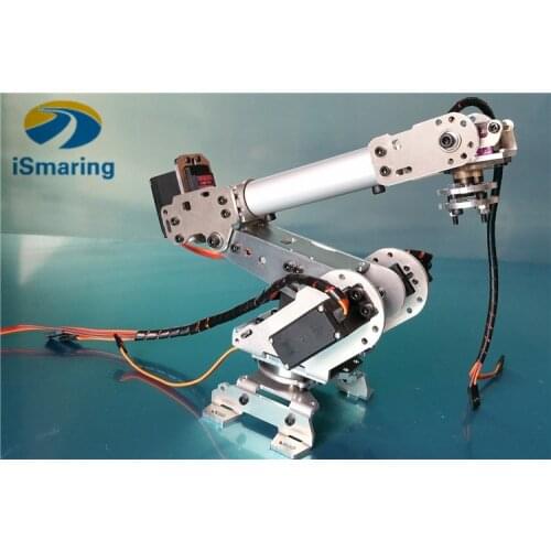 Official iSmaring Robot A688 Mechanical Arm 100% Alloy Manipulator 6-Axis Robot arm Rack with 6 Servos Diy Tracked Crawler Cate