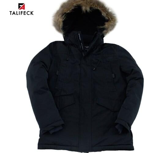 TALIFECK 2020 New Arrivel Mens Cotton Thick Parkas Fashion Winter Jacket With Raccoon Fur Collar Removable Hooded Winter Coat