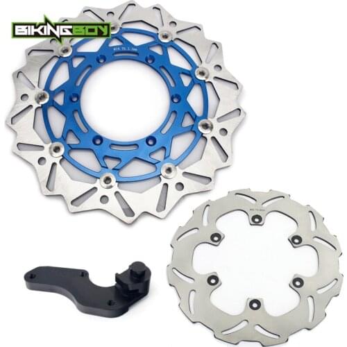 BIKINGBOY 320mm Front Rear Brake Discs Disks Rotors Bracket YZ WR 125 250 98-07 WR250F WR450F 03-16 YZ250F 01-06 YZ450F 03-07