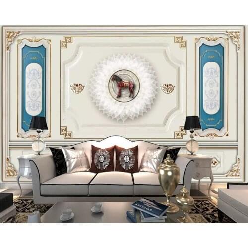 Beibehang Custom modern classic wallpaper white European line stereo background papel de parede wall papers home decor behang