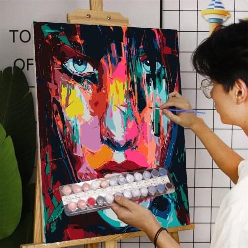 Graffiti Woman Poster DIY Painting By Numbers Adult Children Crafts Art Supplies Set Home Decoration Acrylic Paint Oil Painting