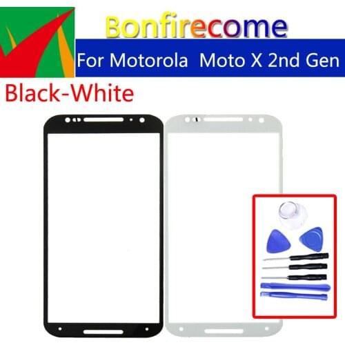 For Motorola Moto X 2nd Gen Touch Screen Front Panel Glass Lens LCD Outer Glass For Moto X 2014\ Moto X+1\XT1092 XT1093 XT1094