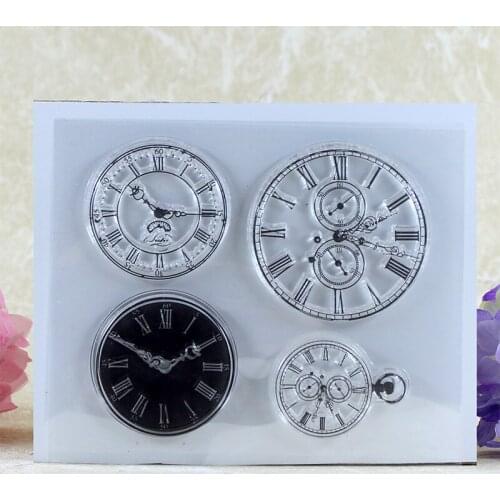 Silicone Clear Stamps For Scrapbooking STENCILS Clock TIME DIY Album Paper Cards Making Decoration Embossing FOLDER Rubber Stamp