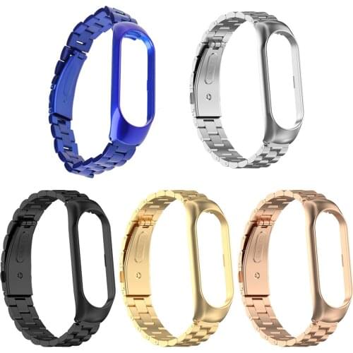 Replacement Bracelet Metal Wristbands Stainless Steel Wrist Strap Watch Band for -Xiaomi Mi Band 6 Mi Band 5