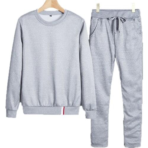 2020 Gyms Spring Autumn Sweatshirt + Pants Casual Mens Track Suit Sportswear Fitness Men Clothing Sweat Suits 2 Piece Set