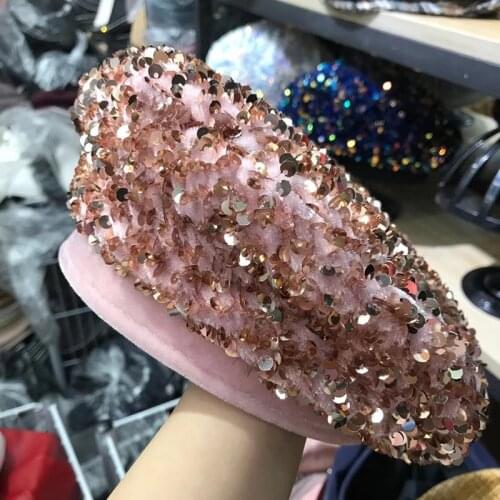 Vintage Women Beanies Hat Bling Sequins Street fashion beret Colorful Skewer Pumpkin Art hat