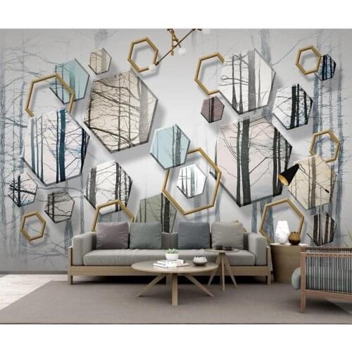 WDBH Custom photo 3d room wallpaper Modern minimalist hand painted woods forest decor 3d wall murals wallpaper for walls 3 d