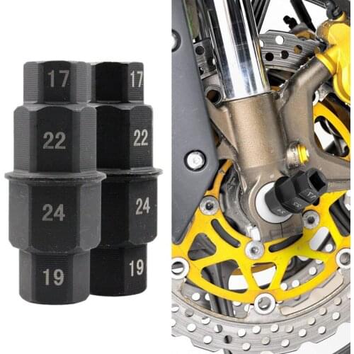 1PC Motorcycle / Bike Front Wheel Spindle Removal Adaptor Tool 17 19 22 24mm Hub Axle Hex Aid