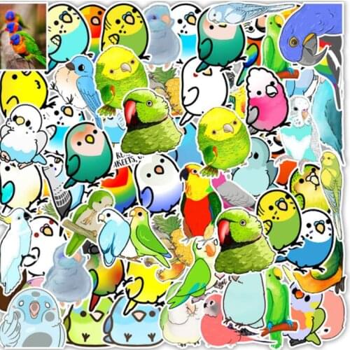 10/30/50Pcs Colorful bird Graffiti Waterproof Skateboard Travel Suitcase Phone Laptop Luggage Stickers DIY Kids Girl Toys