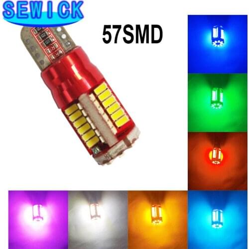 50Pcs Promotion Car Styling T10 W5W LED Bulb Car Lights 57SMD 12V Auto Lamp 5W5 3014 Lights Marker Light Parking Lamp