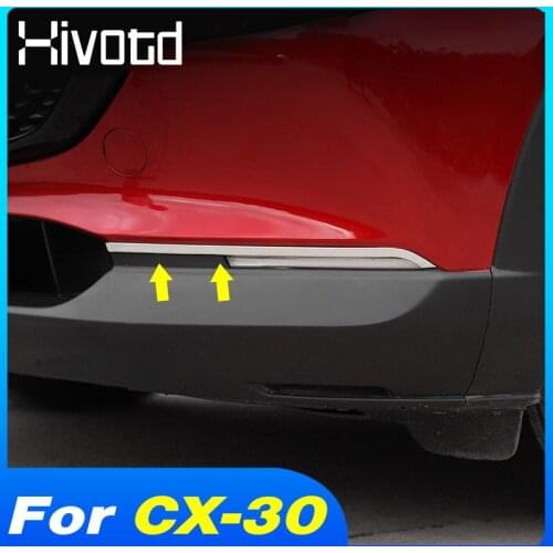 Hivotd For Mazda CX 30 CX-30 2020 2021 Car Front Fog Light Trim Strips Exterior Modification Chrome Styling Auto Accessories