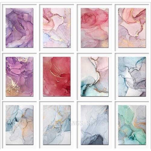 5D DIY Diamond Painting Nordic Colorful Golden Scandinavian Diamond Mosaic Abstract Art Landscape Embroidery Cross Stitch Decor