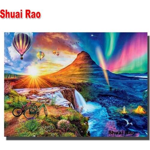 Diy Diamond Painting ICELANDIC MOUNTAIN 5D Diy Diamond embroidery Colorful landscape Mosaic Full square/round Drill Home Decor