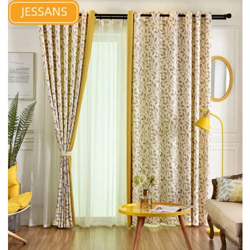 American Pastoral Plant and Animal Printed Curtains Blackout Curtains for Living Room and Bedroom Finished Products