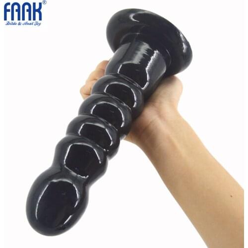 FAAK PVC New Style Unisex 5 Beads Anal Plug G-spot Stimulate Female Vaginal Masturbation Sex Toys suction Cup Dick High Quality