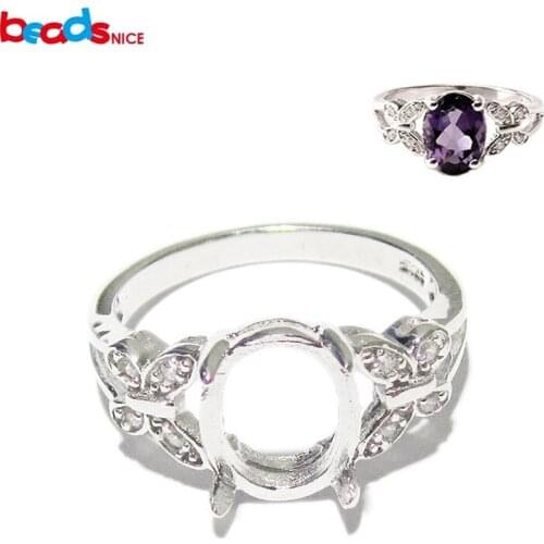 Beadsnice ID27356 jewelry findings diy butterfly ring silver 925 wholesale semi mount ring settings without stones