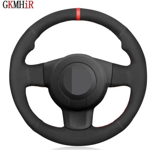 DIY Hand-Stitched Soft Black Genuine Leather Suede Car Steering Wheel Covers For Seat Leon FR|Cupra (MK2 1P) Ibiza FR (6L)