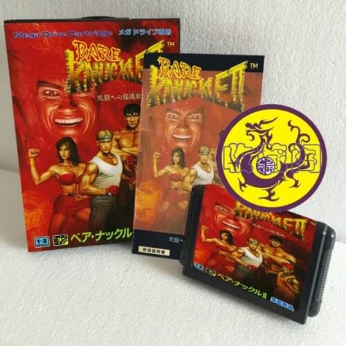Bare Knuckle II With Box And Manual 16bit MD Game Card For Sega Mega Drive For Genesis