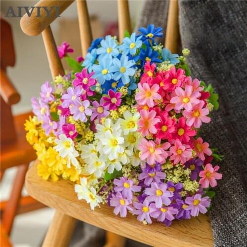 Artificial Sunflower Silk Daisy flower boupuet table Fake flowers wedding decoration DYI accessory