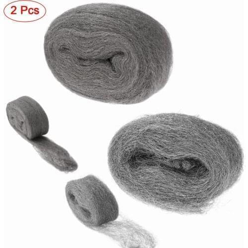 2Pc Polishing Cleaning Steel Wire Wool Portable Removing Steel Wire Wool Grade Fill Fabric Coarse for Kitchen Car Cleaning Tools