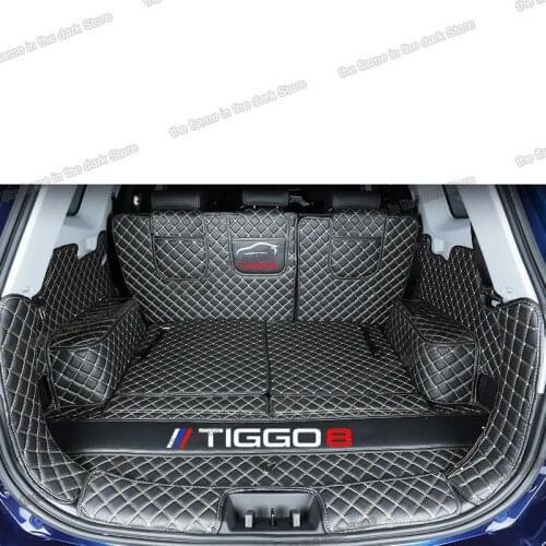 Leather Car Trunk Mat Cargo Liner for Chery Tiggo 8 2018 2019 2020 2021 5 7 Seats Boot Carpet Rear Cover accessories interior