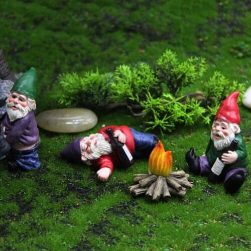 Mini Dwarf Gnome Statue Garden Courtyard Ornaments Fairy Resin Micro Landscape Outdoor Miniature Elf Figurines Handicraft