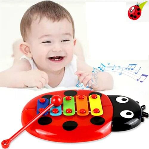 Mini Plastic Music Insect Hand Knocking Piano Instrument Baby Toys Educational Percussion Musical Toy for Infant 0-6 Month Gifts