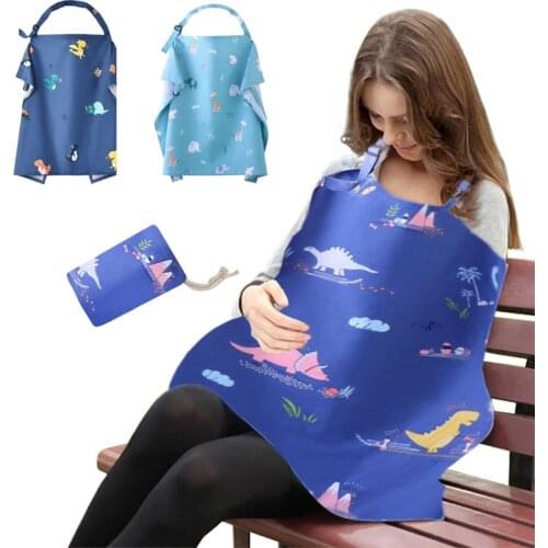 Multifunction Soft Breathable Cotton Breastfeeding Nursing Cover with Pouch