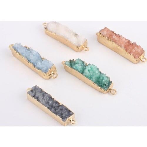 Irregular Nature Stone Pendant DIY Necklace Bracelet Girl Gift
