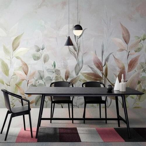 Custom 3D Photo Murals Pastoral Style Plant Leaves Non-woven Embossed Wallpaper Bedroom Living Room Sofa Background Wall Decor