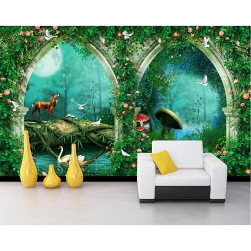 Custom photo 3d room wallpaper Fantasy arch fairy tale forest decoration painting 3d wall murals wallpaper for walls 3 d