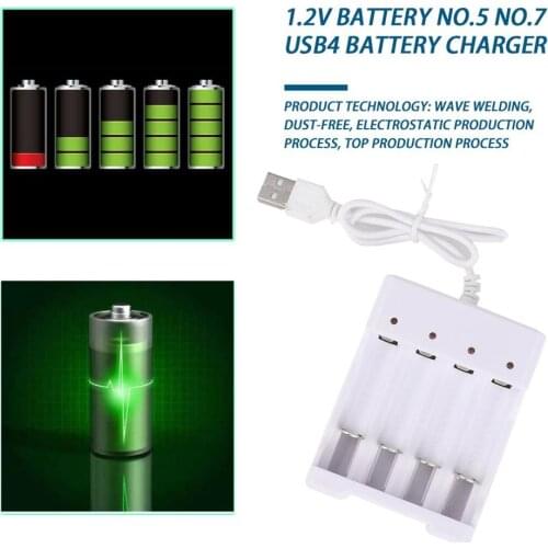 Portable Battery Charger For AA AAA Batteries 4 Ports Battery Charger With USB Plug Universal Power Tool Accessories