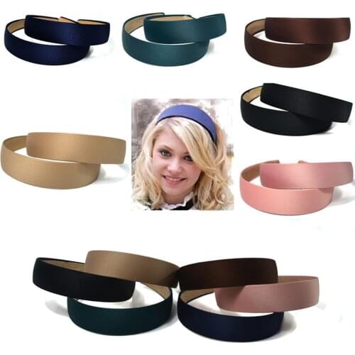 1 PCS Fashion Solid Plastic Headband Retro Lady Hair Bands For Women 3cm Wide Covered Headbands For Girls DIY Hair Accessories
