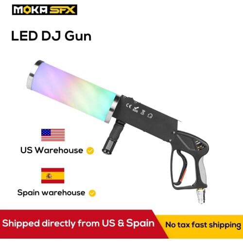 Spain China Ship MOKA SFX Handheld Led Co2 Gun Cryo Led Co2 Jet Machine Pistol Special Effects Co2 Cannon Guns Free Co2 Gas Hose