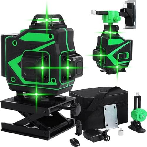 Laser Level 12/16 Lines 3D 4D Level Self-Leveling 360 Laser Levels Horizontal&Vertical Cross Powerful Green Lines High Precision
