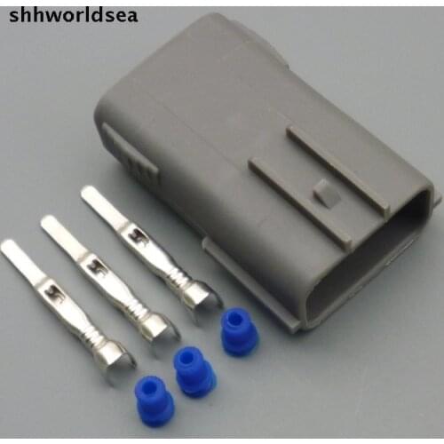 Shhworldsea 2Sets 3 pin EVO 4-10 Coil Connector Kit Crimp Car sensor Plug Auto Waterproof Electrical male connector For Nissan