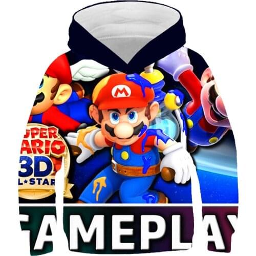 Mario Bros- Hoodie 3D print sweater boys clothes Funny Classic game autumn Girls Sweatshirts Pullover hoodies for teen girls