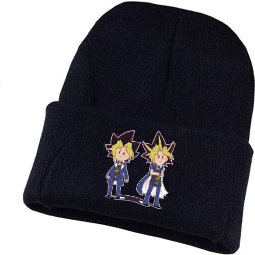 Anime Yu Gi Oh Knitted Hat Cosplay Hat Unisex Print Adult Casual Cotton Hat Teenagers Winter Knitted Cap