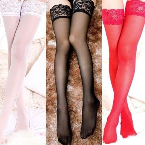 New Antiskid Silica Women Thigh High Stockings 2018 Summer Over Knee Socks for Sexy Lingerie Girl Female Nylon Lace Stockings