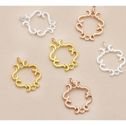 100PCS 14*20mm Metal Alloy Pendant Connectors Charm KC Gold Silver Plated DIY Jewelry Accessories