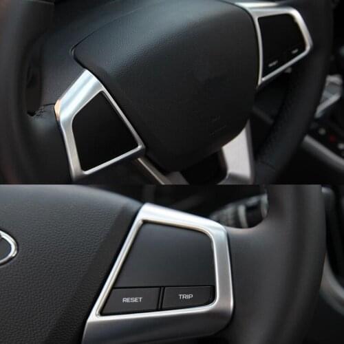2x Car Steering Wheel Switch Button Frame Trim Styling Sticker Sequins For Hyundai IX25 2015 Auto Accessory Mouldings