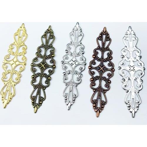20pcs 15*57mm Metal Crafts Filigree Wraps Connectors Antique Diy Embellishments For Scrapbooking Gift Supplies Home Decor