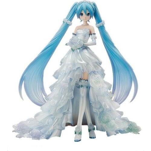 24 Cm Anime Model Hatsune Miku Wedding Dress Dress Action Figure PVC Doll Decoration Toy Christmas Gift Unisex Toys