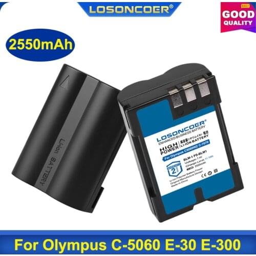 2550mAh PS-BLM1 BLM-1 BLM1 Battery For Olympus C-5060 C-7070 C-8080 E-30 E-300 E-330 E-500 E-510 Evolt E-520 SLR E3 HLD-2 HLD-4