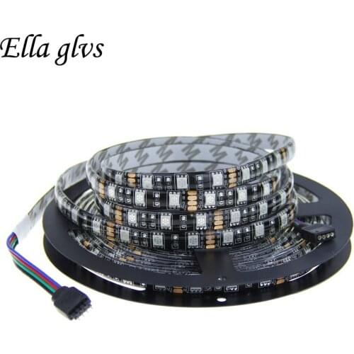 5m/lot Led Strip 5050 RGB/White/Blue/Warm White Black PCB 12V 60LEDs/m Waterproof IP65 /Non Waterproof IP20